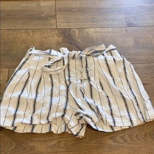 white and black stripped shorts, never worn, airy